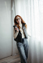Load image into Gallery viewer, Leather puffer vest
