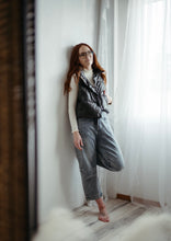 Load image into Gallery viewer, Leather puffer vest
