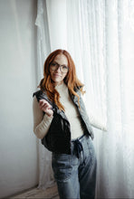 Load image into Gallery viewer, Leather puffer vest
