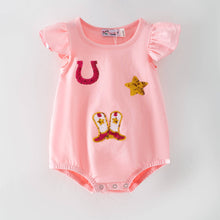 Load image into Gallery viewer, Clover Cottage - Wild West Sequin Baby Romper
