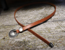 Load image into Gallery viewer, Dainty brown leather belt
